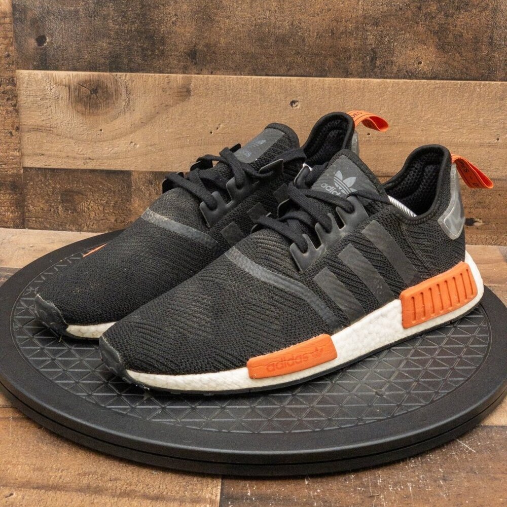 ADIDAS NMD R1 RAW AMBER MENS ATHLETIC SHOES RUNNING GYM CORE BLACK SIZE 13